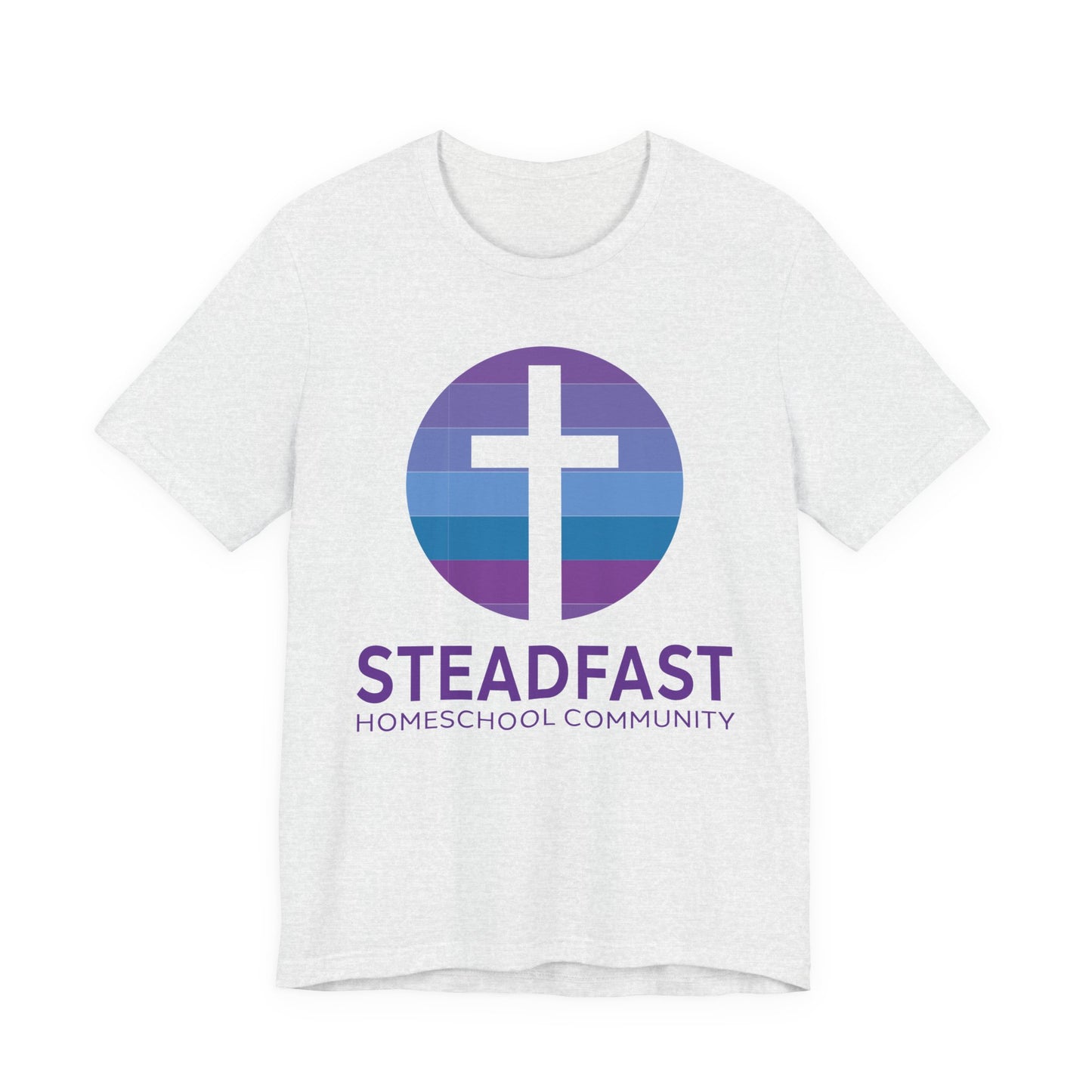 Steadfast Unisex Jersey Tee with Isaiah 26:3 Verse - Purple Logo