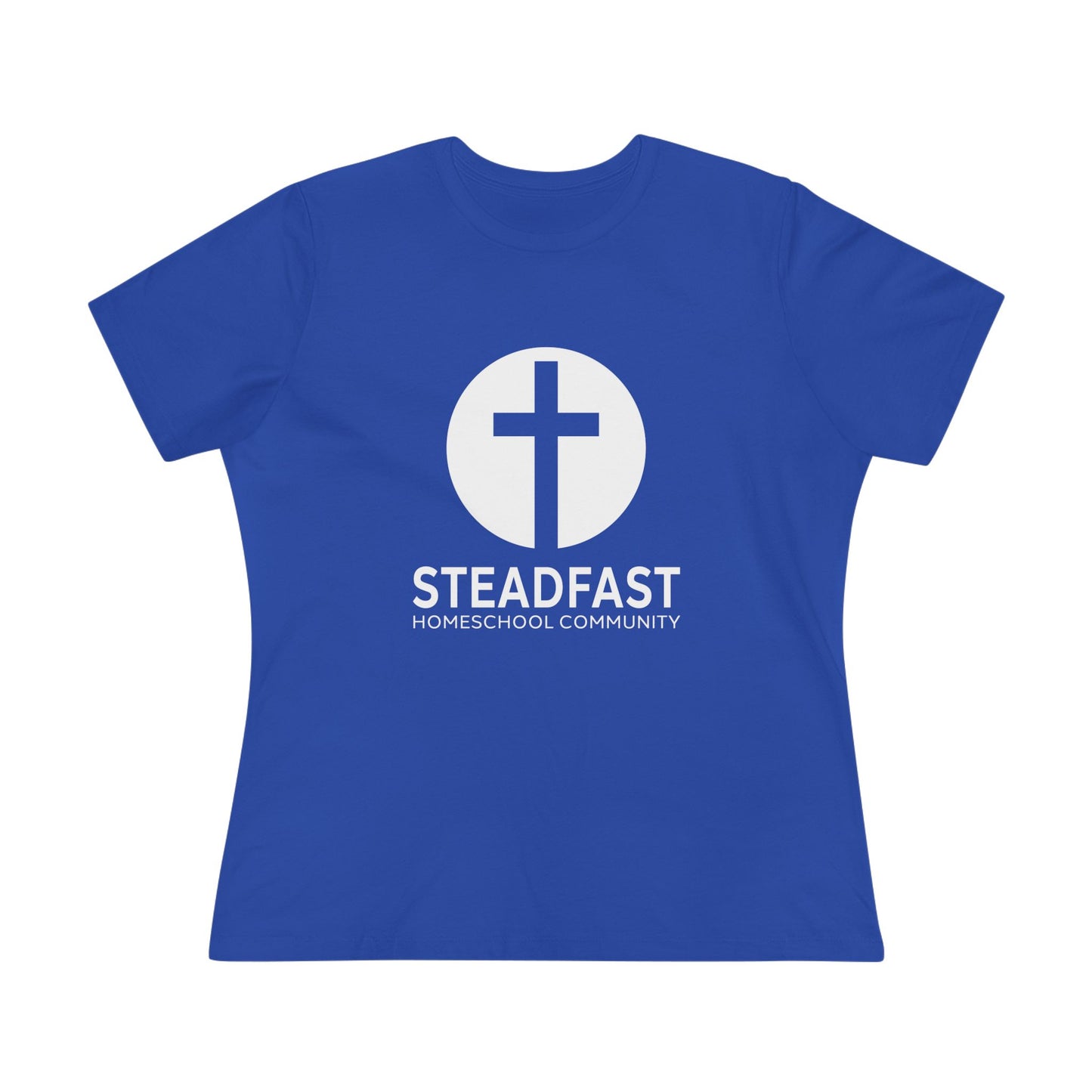 Women's Steadfast Jersey Tee with Isaiah 26:3 Verse - White Logo