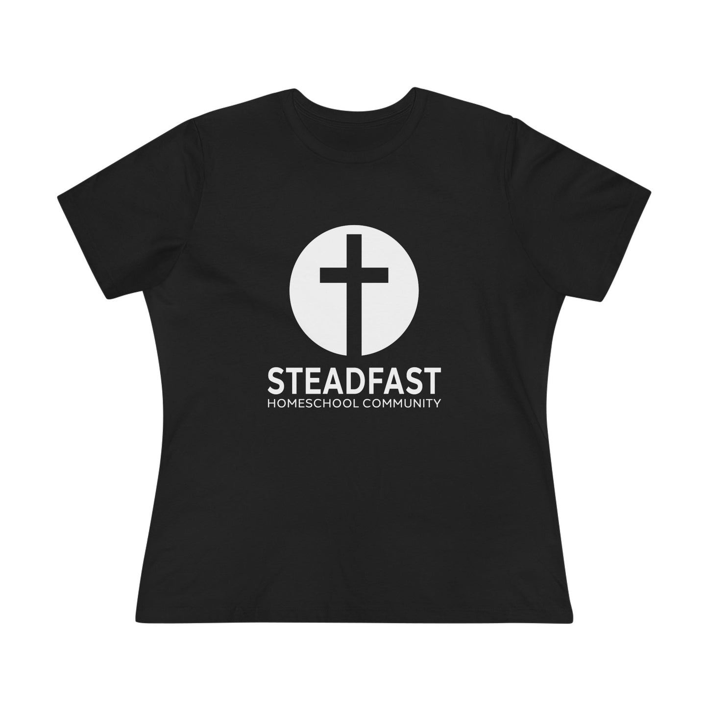 Women's Steadfast Jersey Tee with Isaiah 26:3 Verse - White Logo