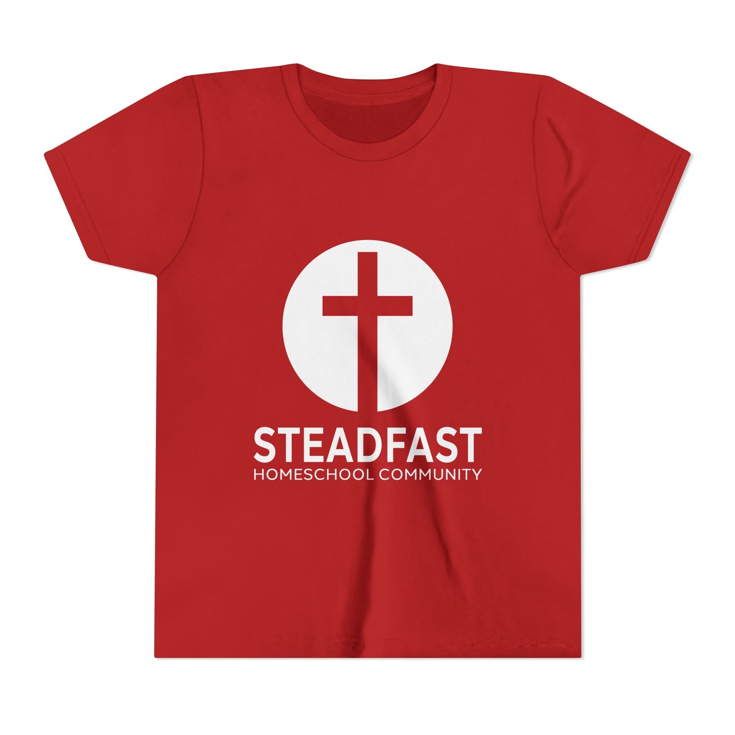 Kid's Steadfast Unisex Jersey Tee with Isaiah 26:3 Verse - White Logo