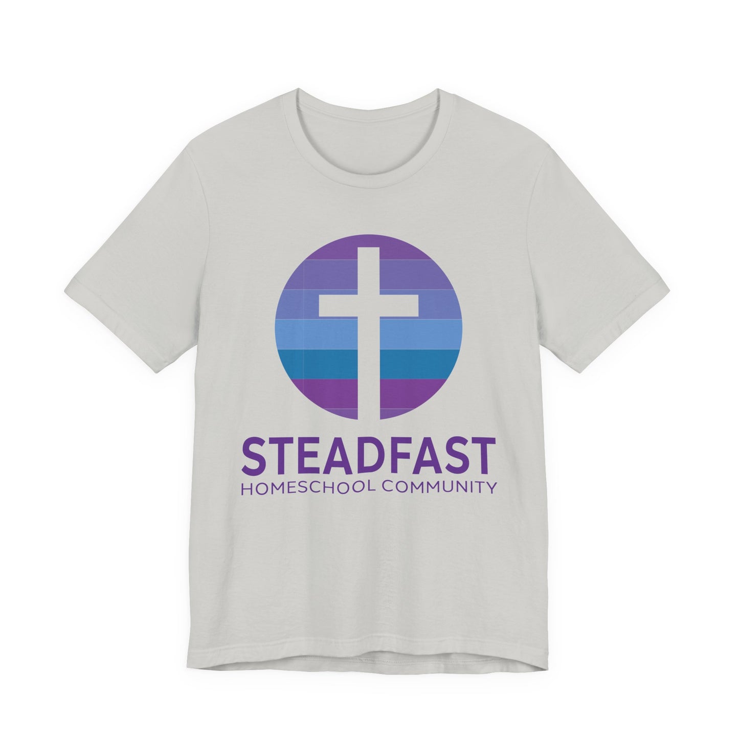 Steadfast Unisex Jersey Tee with Isaiah 26:3 Verse - Purple Logo