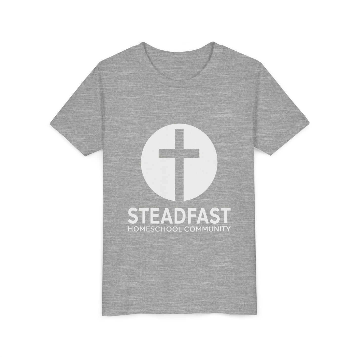 Kid's Steadfast Unisex Jersey Tee with Isaiah 26:3 Verse - White Logo