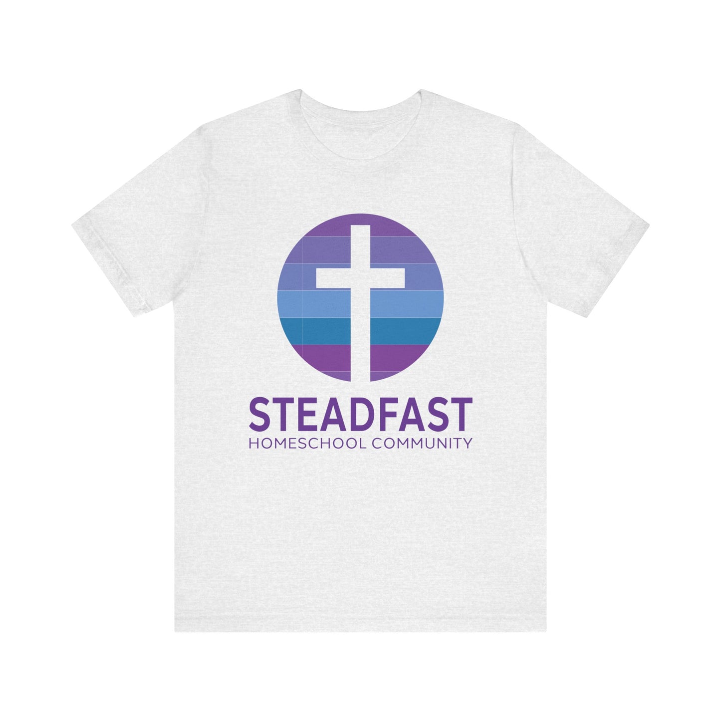 Steadfast Unisex Jersey Tee with Isaiah 26:3 Verse - Purple Logo