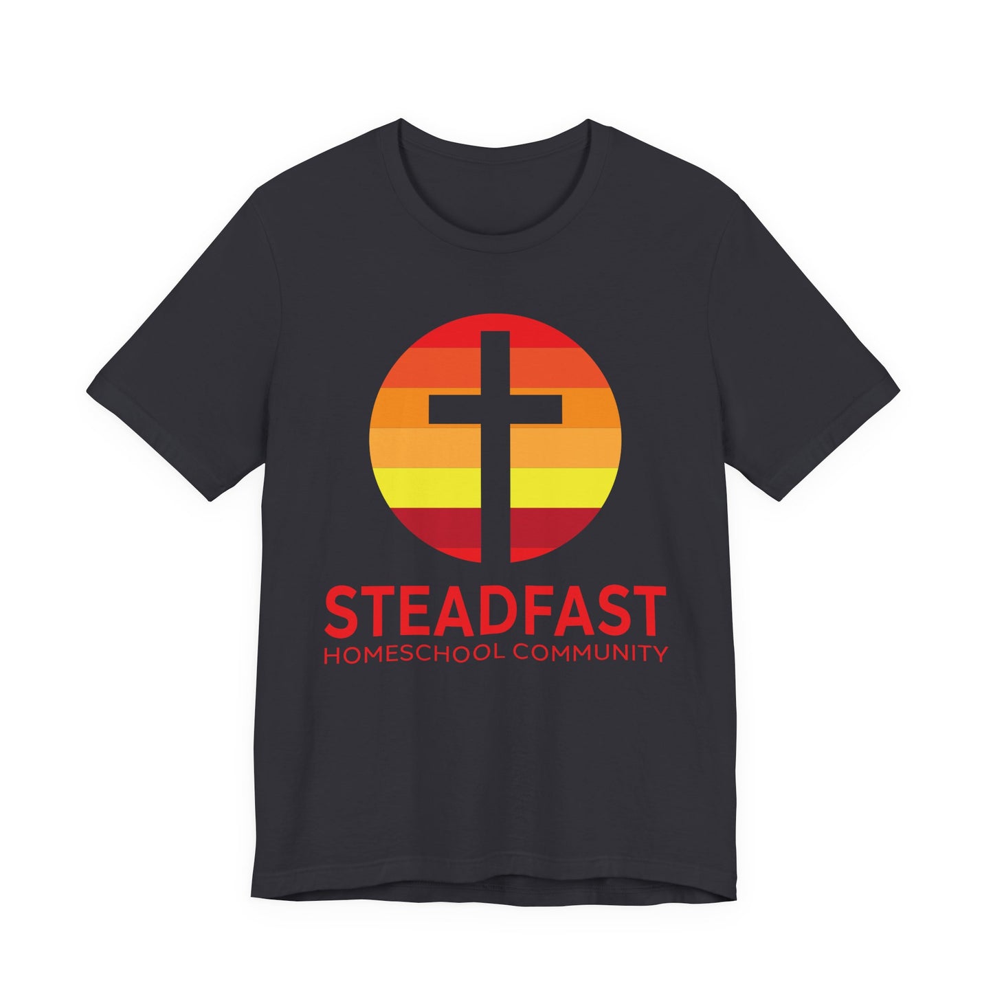 Steadfast Unisex Jersey Tee with Isaiah 26:3 Verse - Red Logo