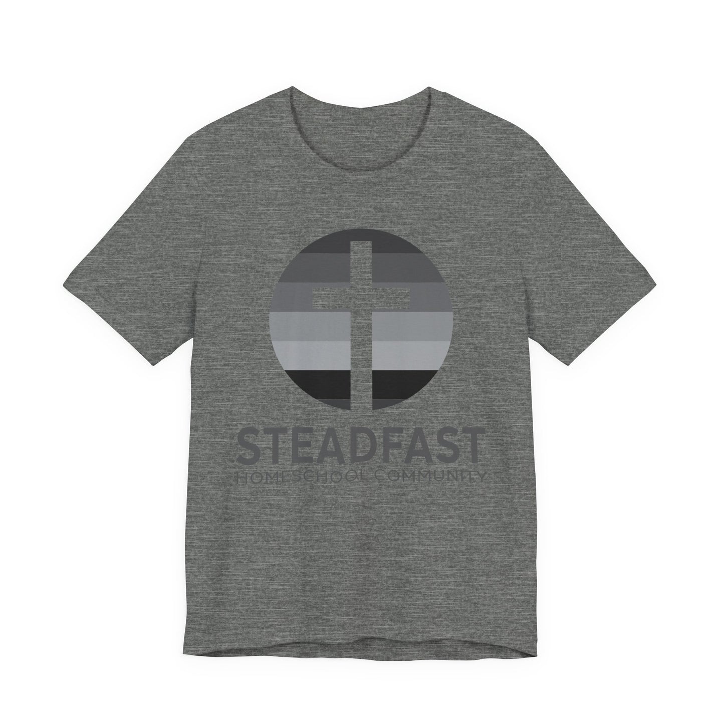 Steadfast Unisex Jersey Tee with Isaiah 26:3 Verse - Grey Logo