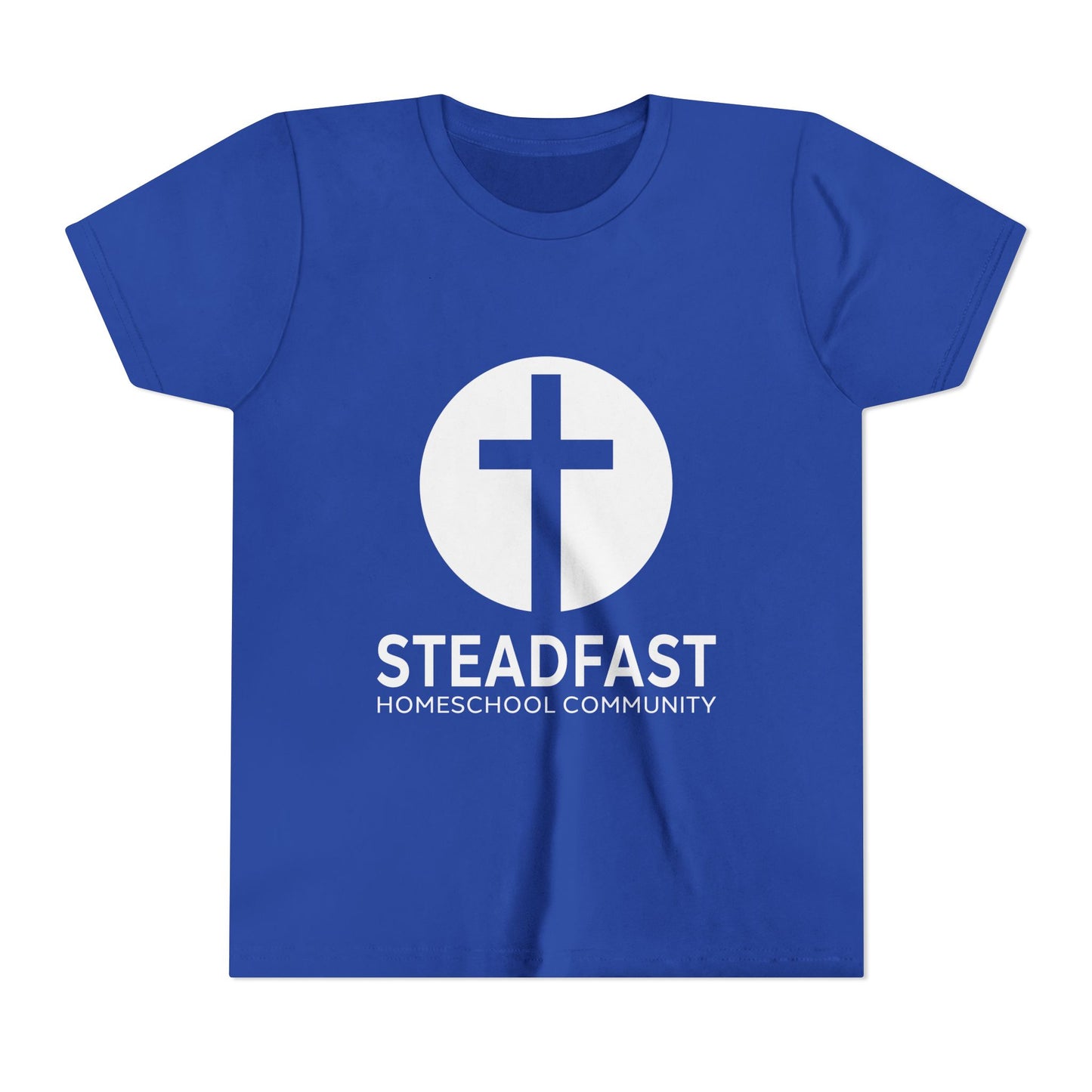 Kid's Steadfast Unisex Jersey Tee with Isaiah 26:3 Verse - White Logo
