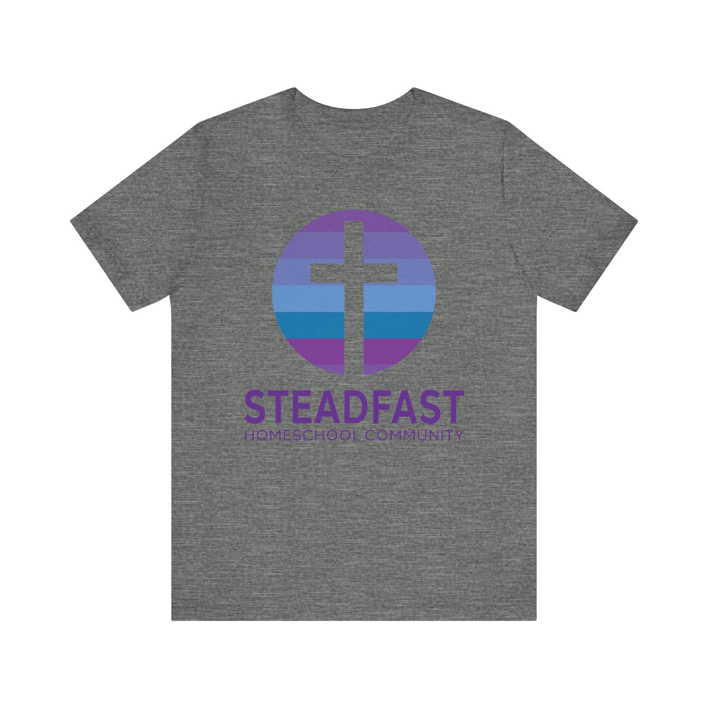 Steadfast Unisex Jersey Tee with Isaiah 26:3 Verse - Purple Logo