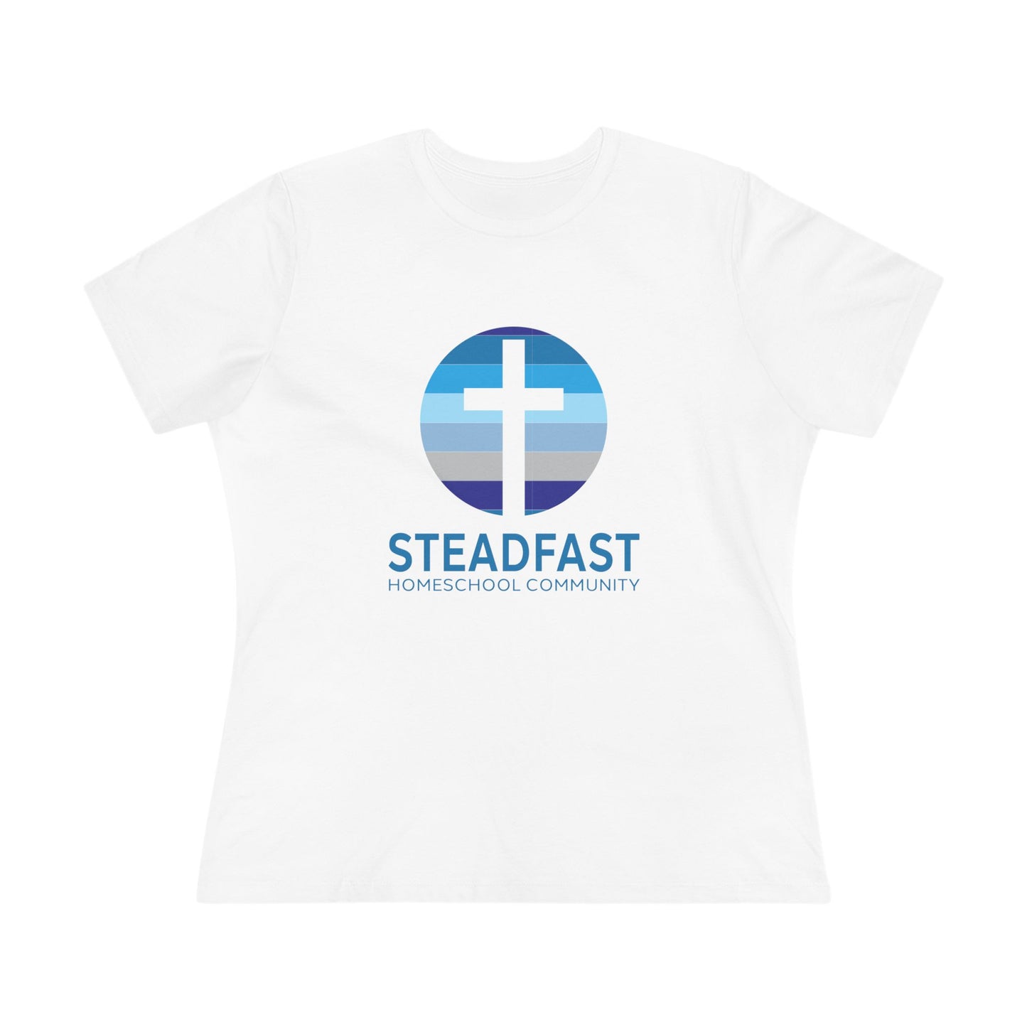 Women's Steadfast Unisex Jersey Tee with Isaiah 26:3 Verse - Blue Logo
