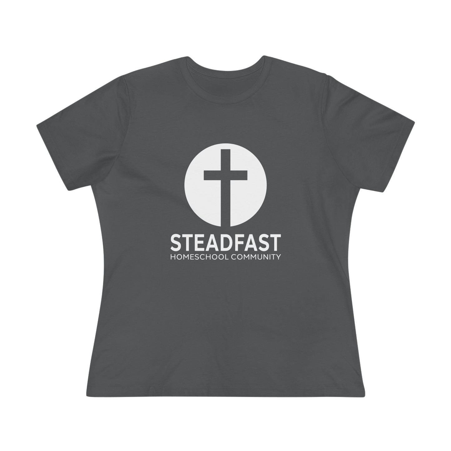 Women's Steadfast Jersey Tee with Isaiah 26:3 Verse - White Logo
