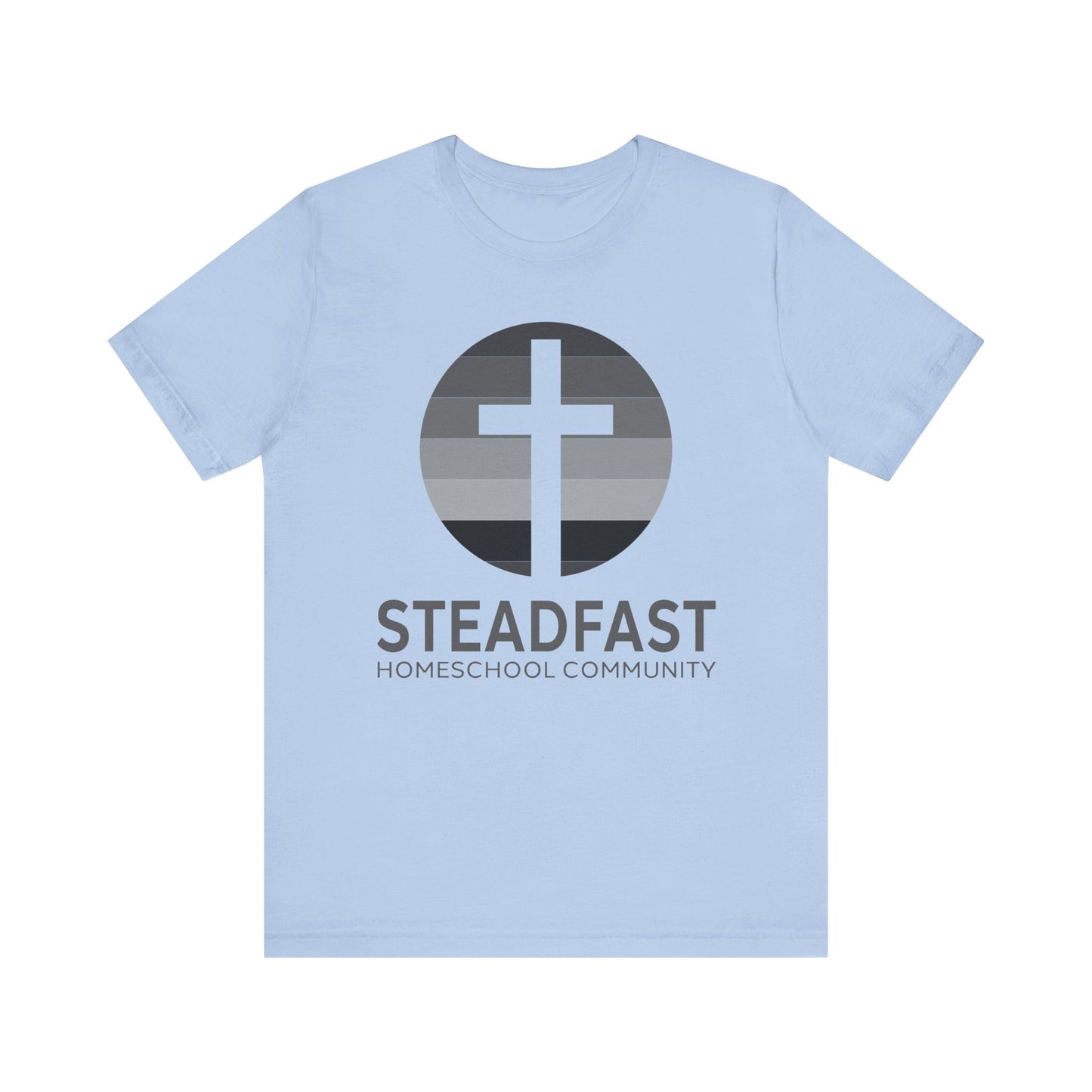 Steadfast Unisex Jersey Tee with Isaiah 26:3 Verse - Grey Logo