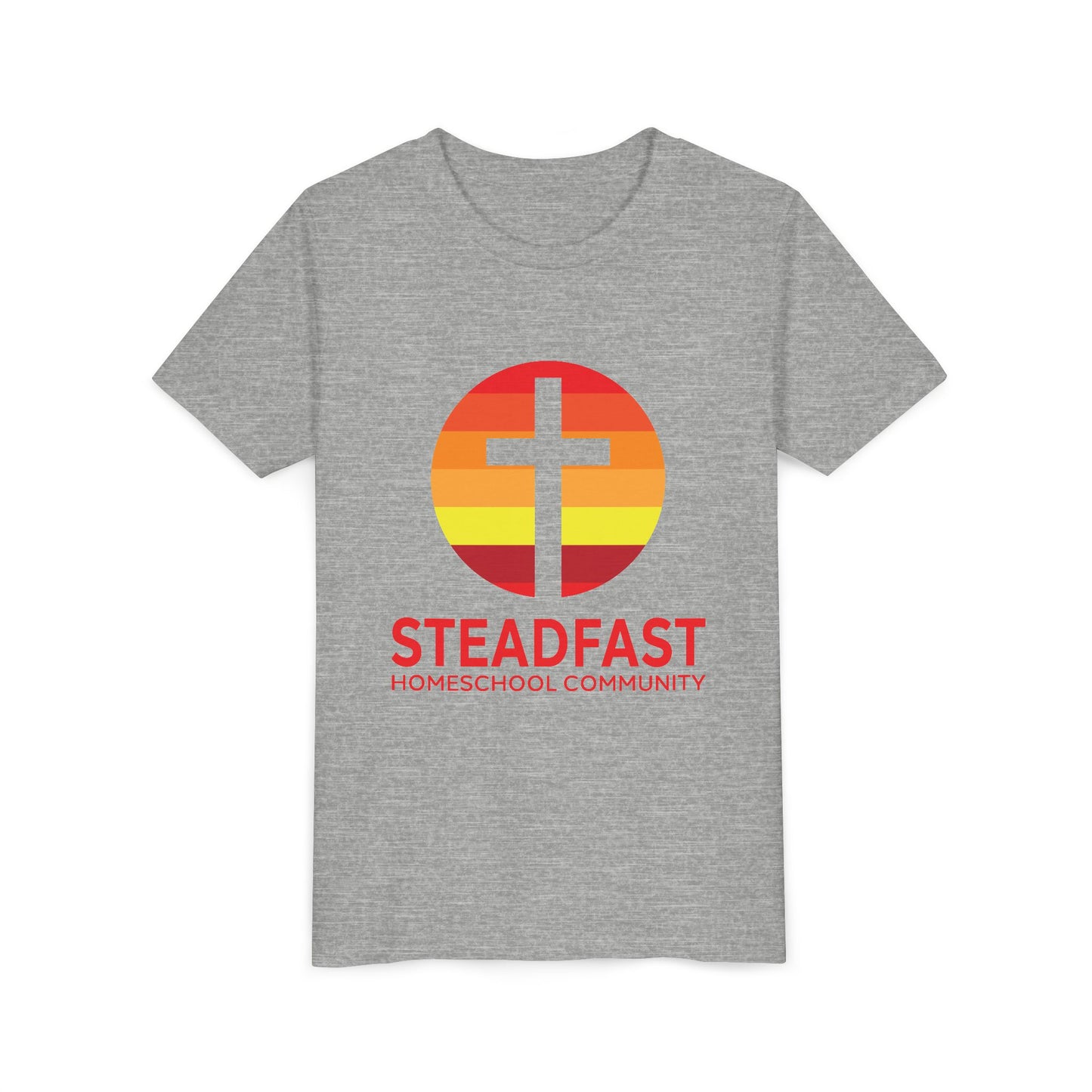 Kid's Steadfast Unisex Jersey Tee with Isaiah 26:3 Verse - Red Logo