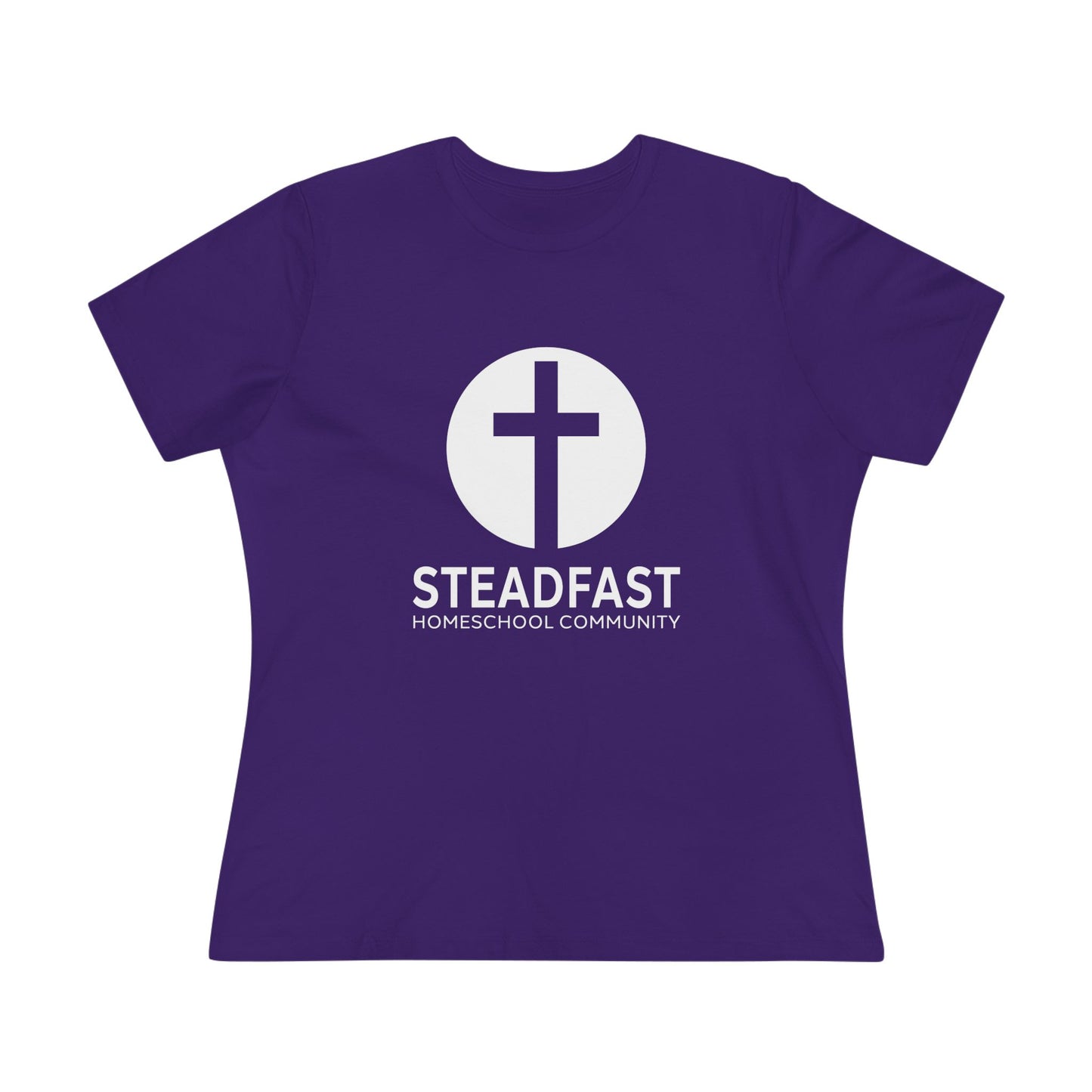 Women's Steadfast Jersey Tee with Isaiah 26:3 Verse - White Logo