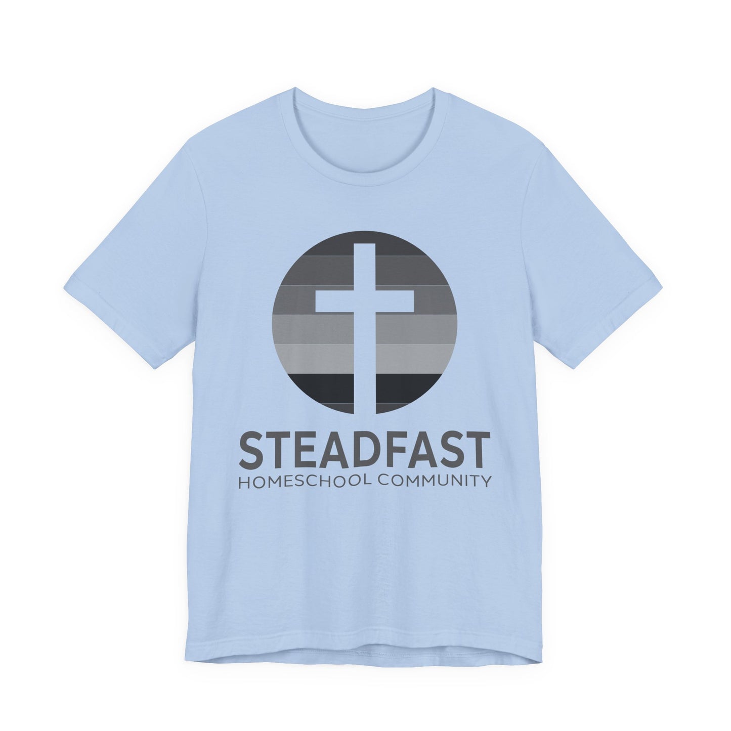 Steadfast Unisex Jersey Tee with Isaiah 26:3 Verse - Grey Logo