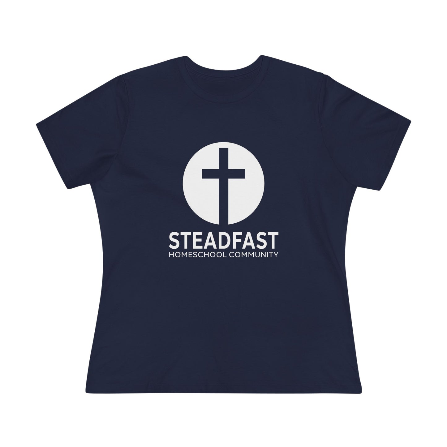 Women's Steadfast Jersey Tee with Isaiah 26:3 Verse - White Logo
