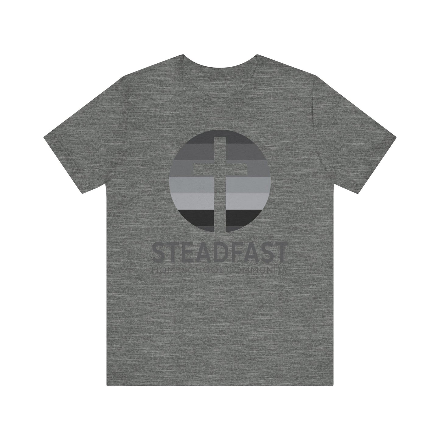 Steadfast Unisex Jersey Tee with Isaiah 26:3 Verse - Grey Logo