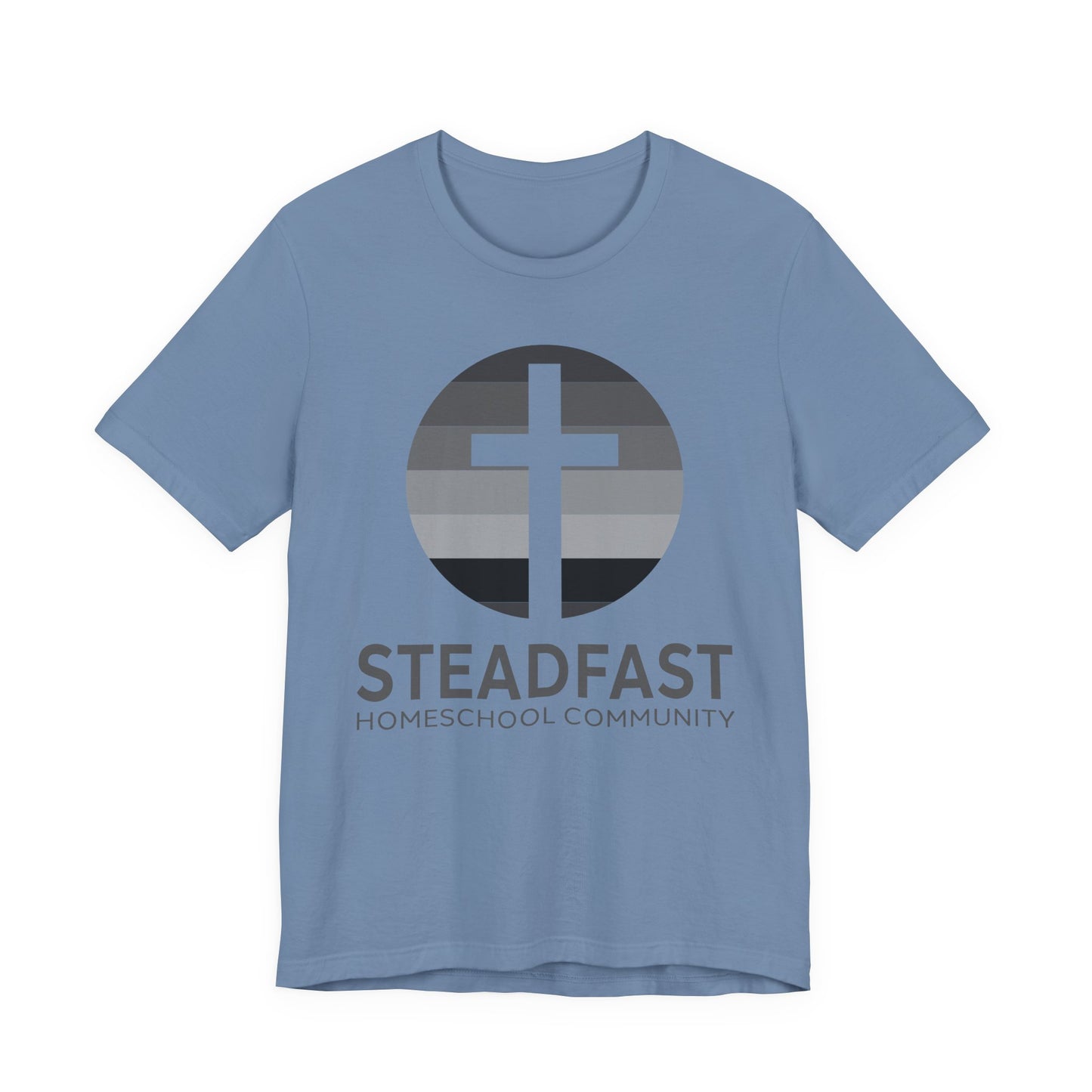 Steadfast Unisex Jersey Tee with Isaiah 26:3 Verse - Grey Logo