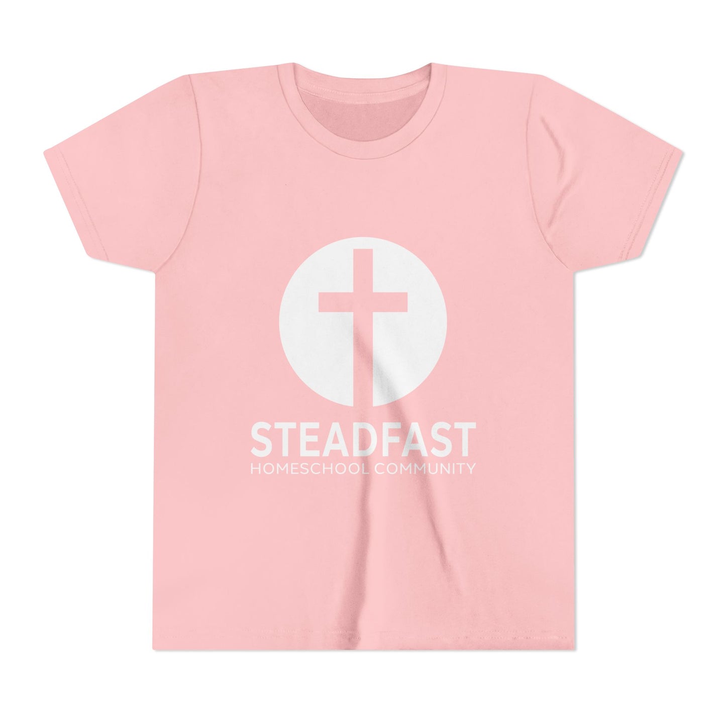 Kid's Steadfast Unisex Jersey Tee with Isaiah 26:3 Verse - White Logo