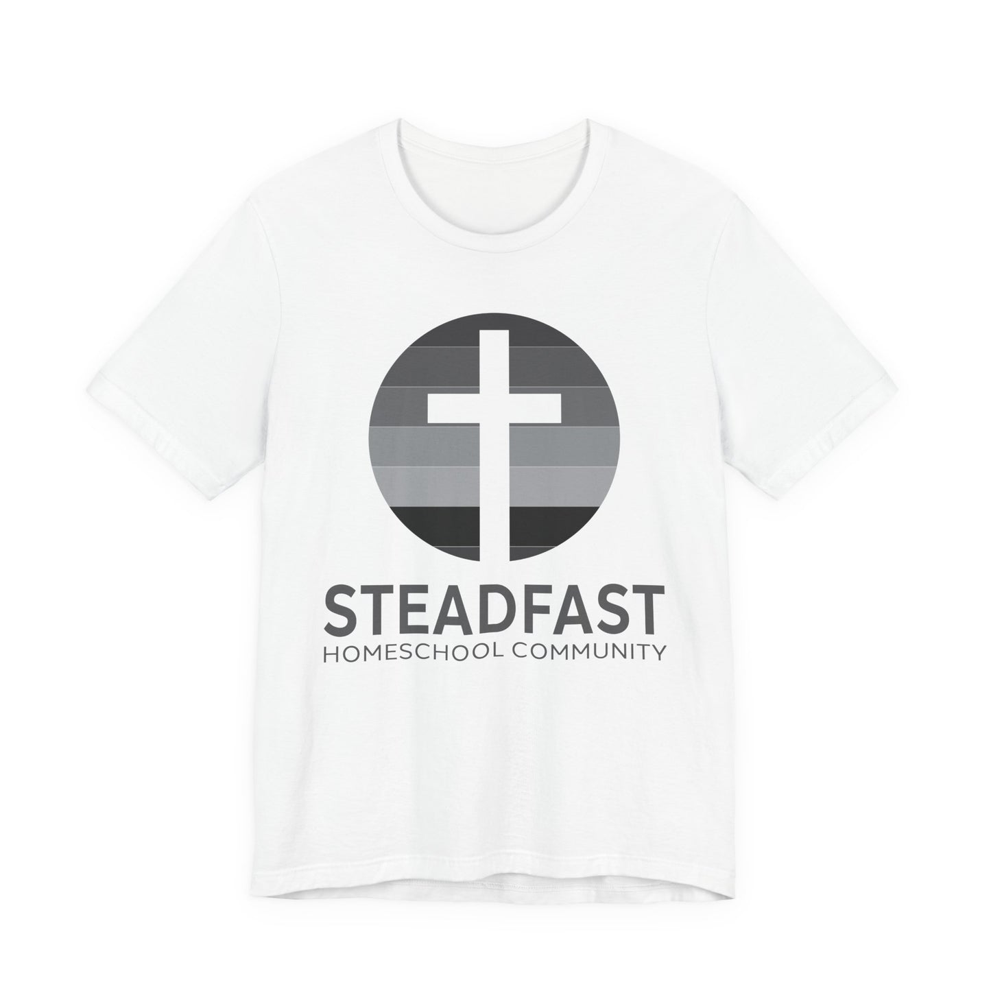Steadfast Unisex Jersey Tee with Isaiah 26:3 Verse - Grey Logo
