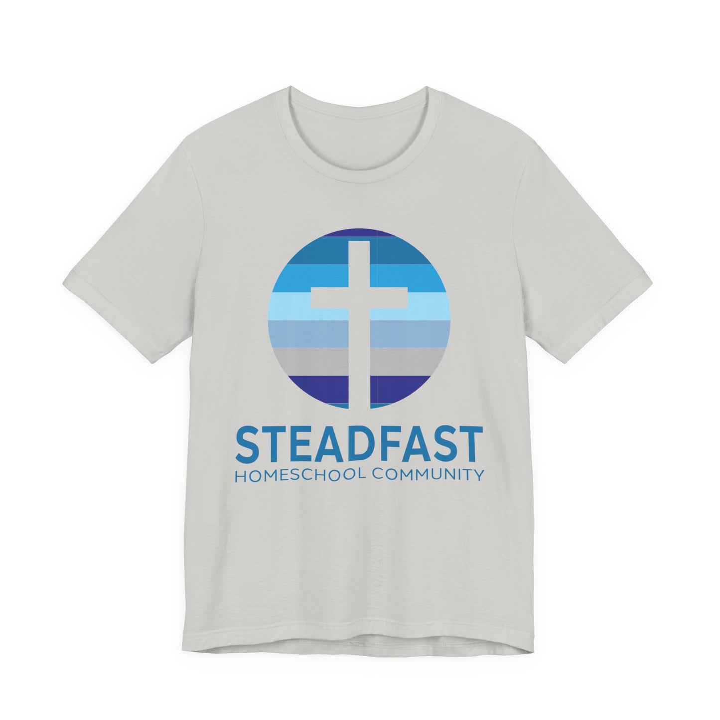 Steadfast Unisex Jersey Tee with Isaiah 26:3 Verse - Blue Logo