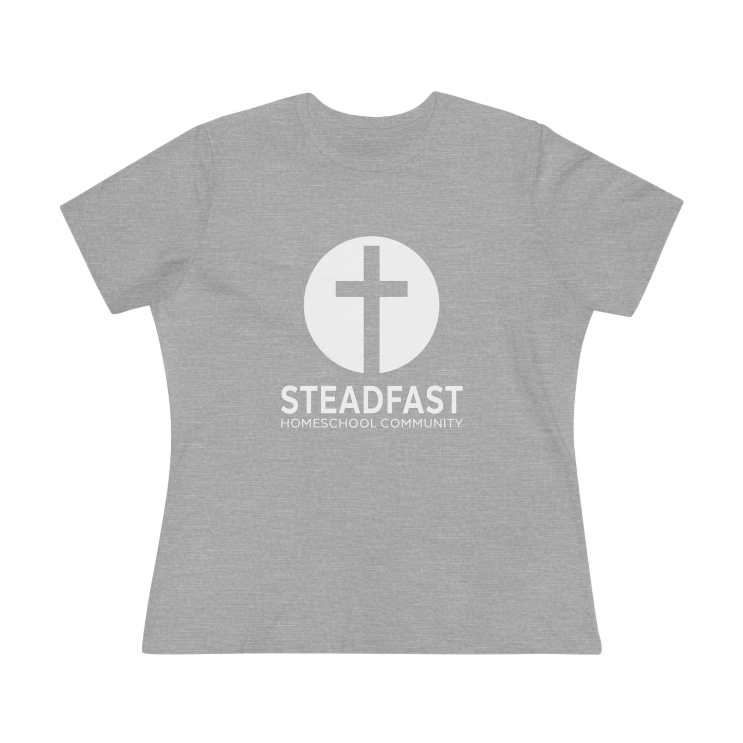 Women's Steadfast Jersey Tee with Isaiah 26:3 Verse - White Logo