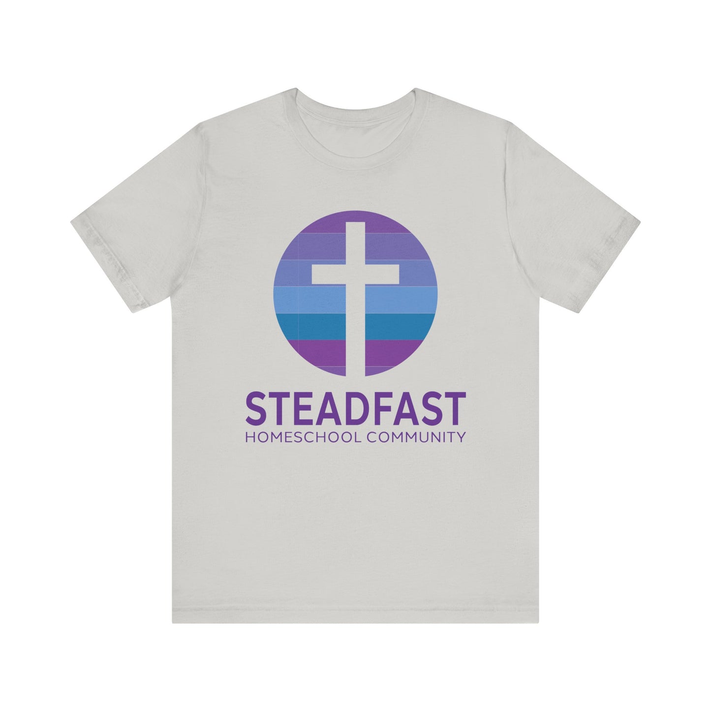 Steadfast Unisex Jersey Tee with Isaiah 26:3 Verse - Purple Logo
