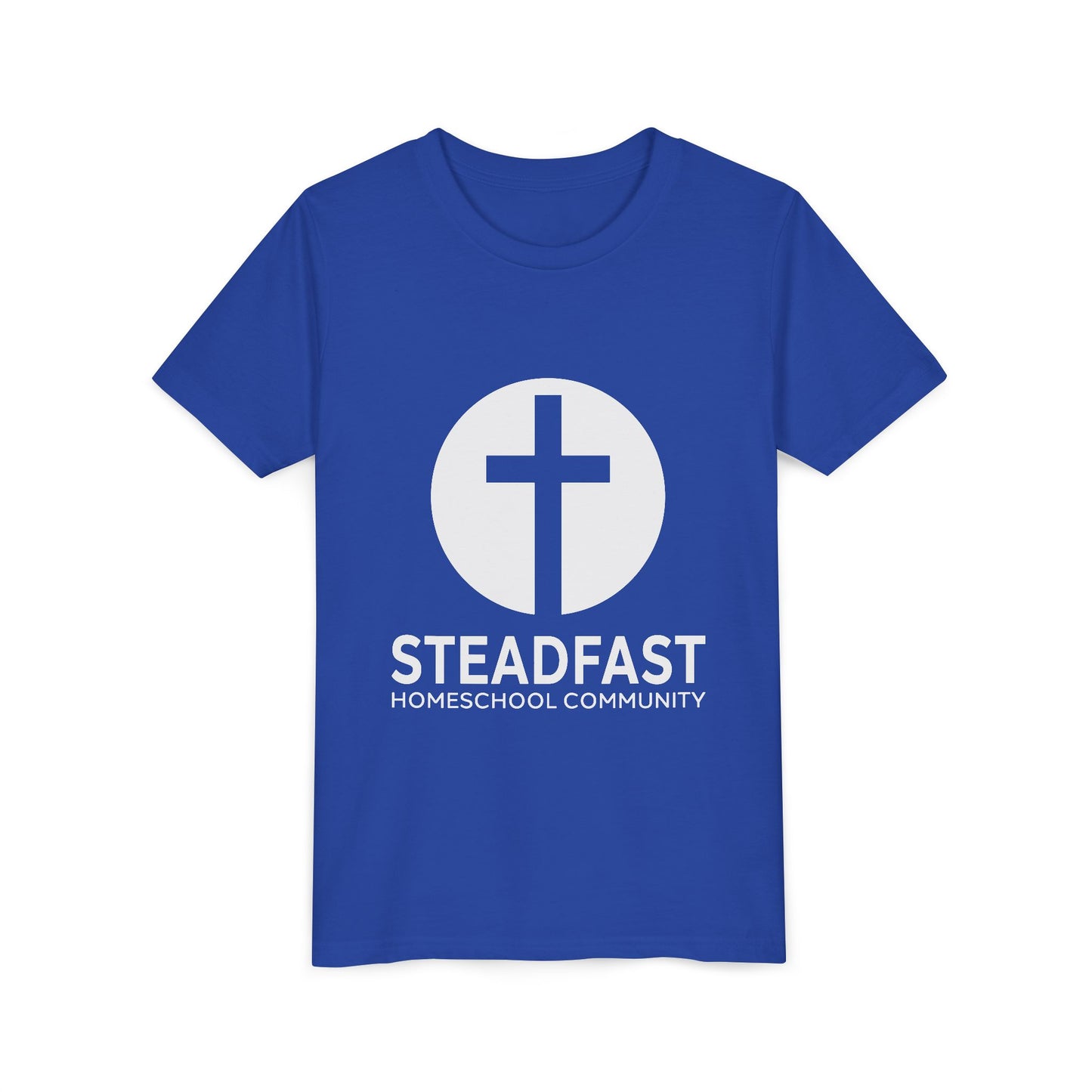 Kid's Steadfast Unisex Jersey Tee with Isaiah 26:3 Verse - White Logo