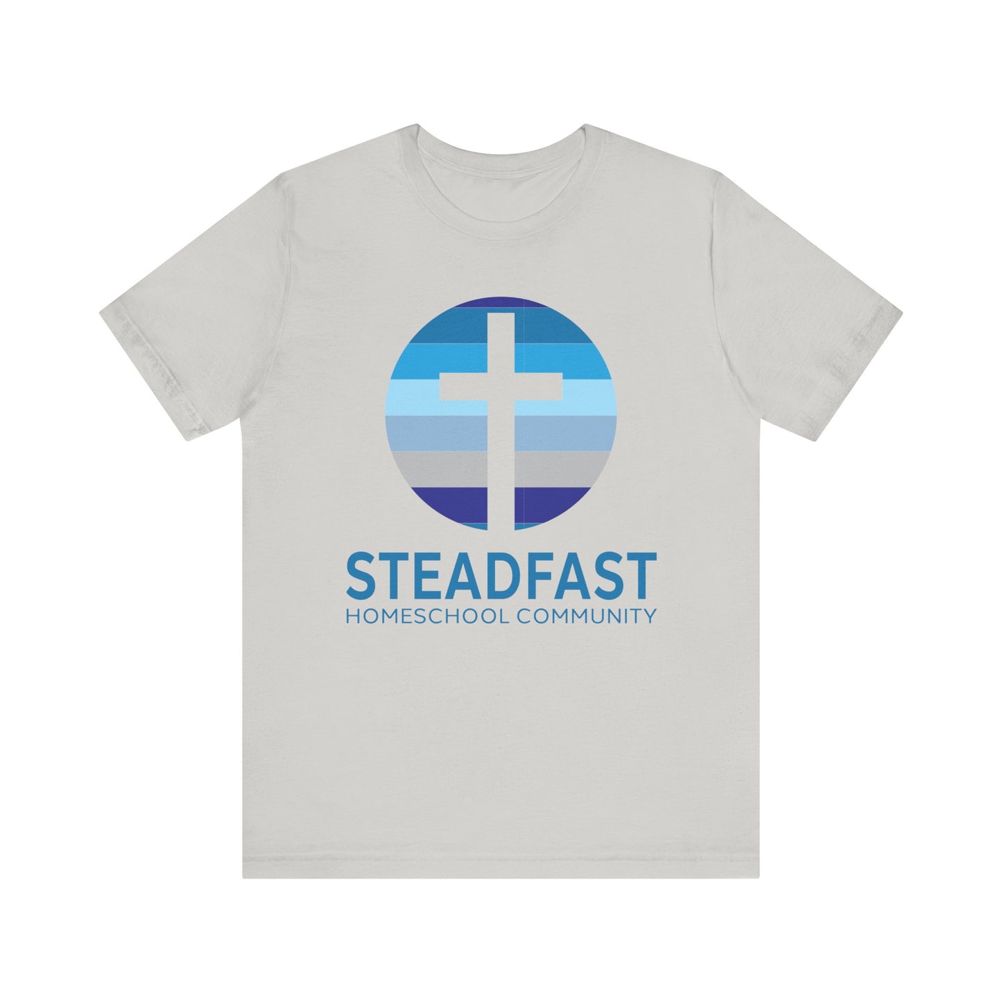Steadfast Unisex Jersey Tee with Isaiah 26:3 Verse - Blue Logo