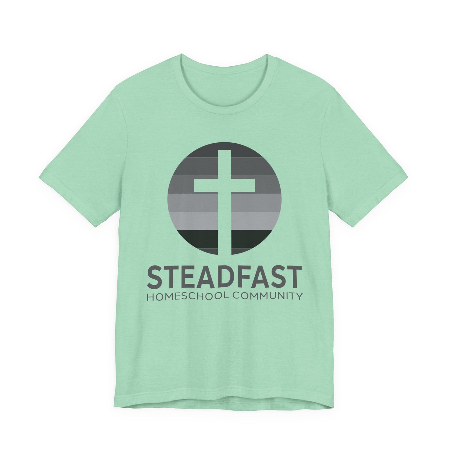 Steadfast Unisex Jersey Tee with Isaiah 26:3 Verse - Grey Logo