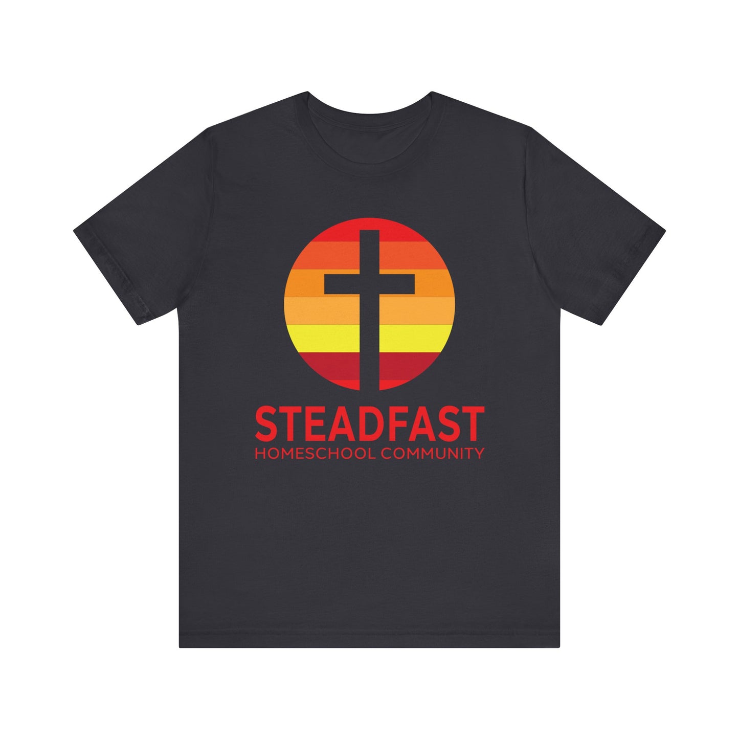 Steadfast Unisex Jersey Tee with Isaiah 26:3 Verse - Red Logo