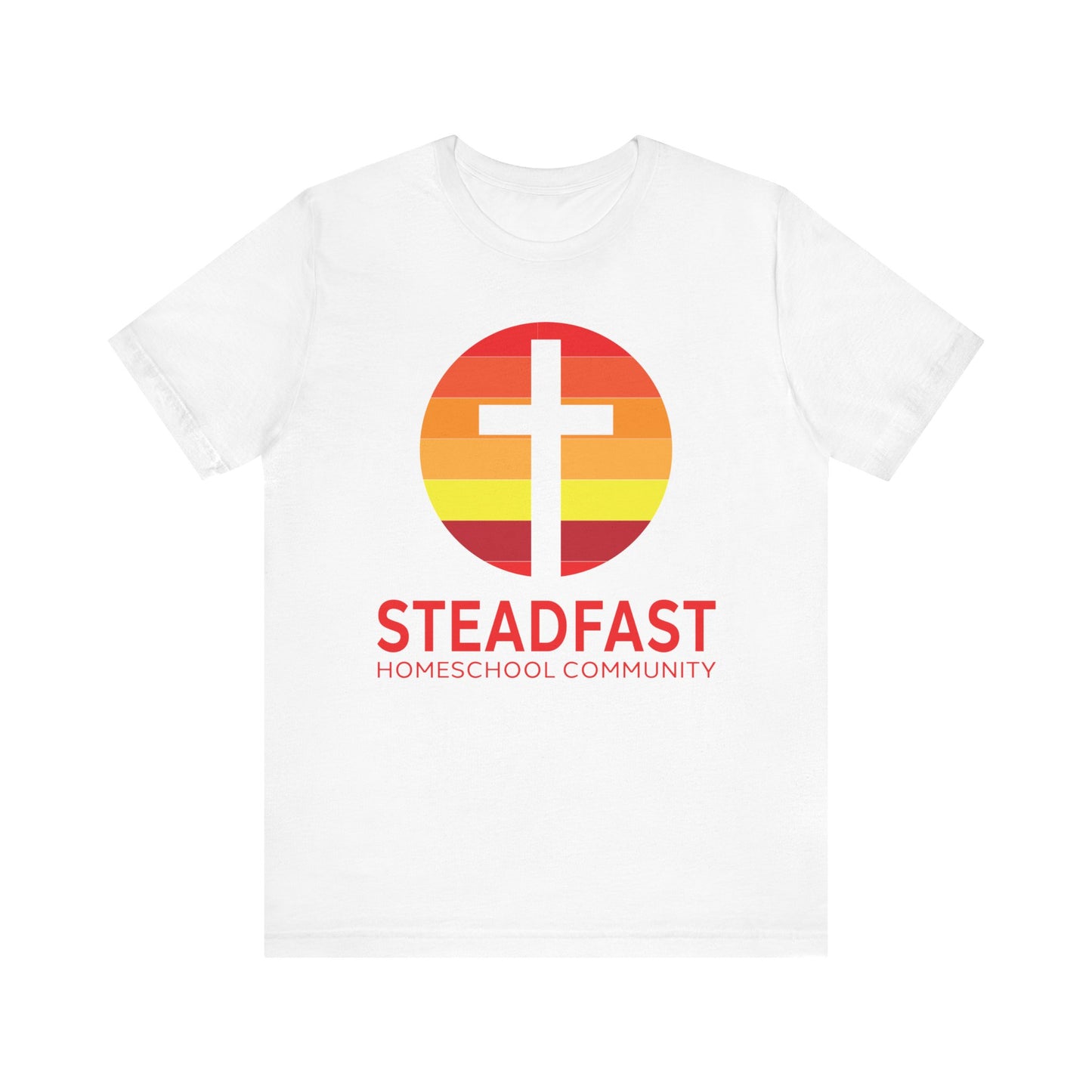 Steadfast Unisex Jersey Tee with Isaiah 26:3 Verse - Red Logo