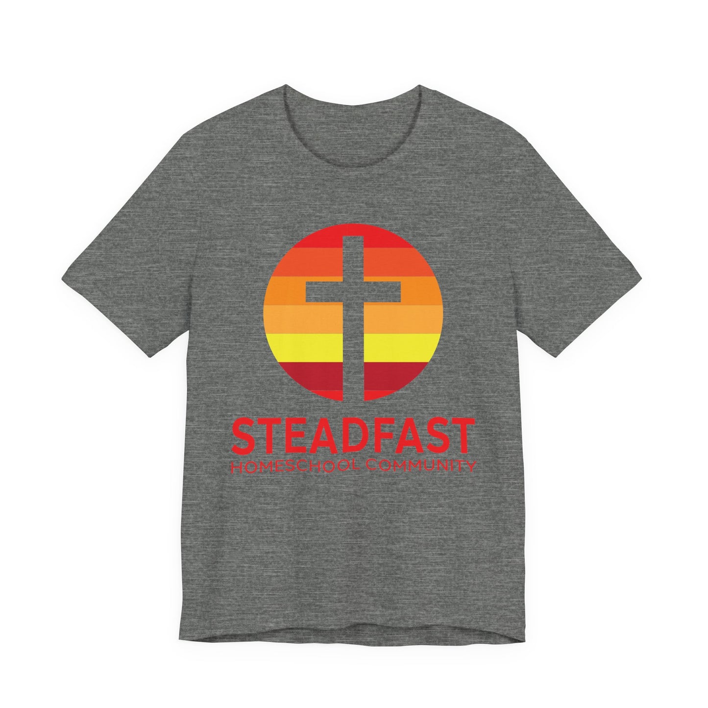 Steadfast Unisex Jersey Tee with Isaiah 26:3 Verse - Red Logo