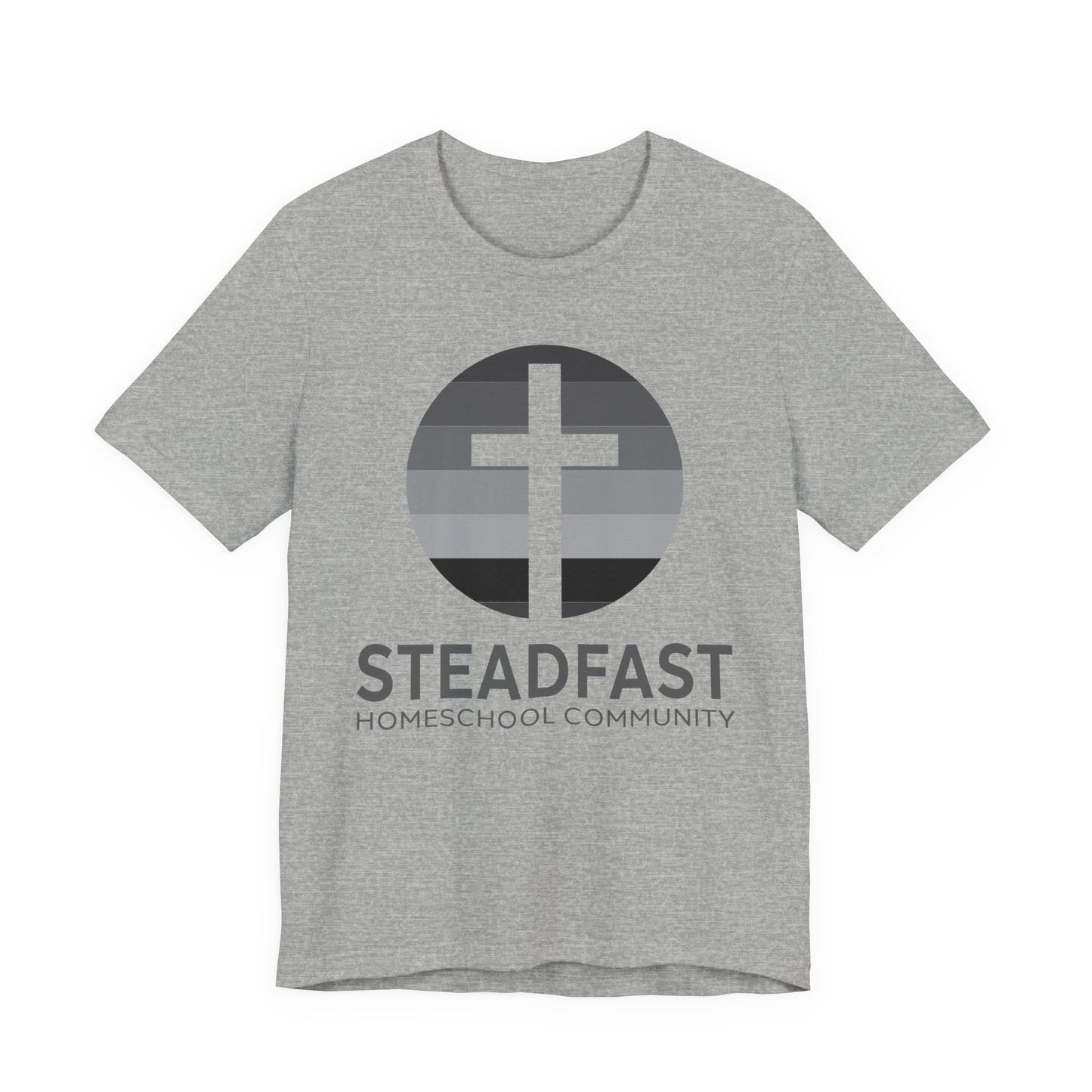 Steadfast Unisex Jersey Tee with Isaiah 26:3 Verse - Grey Logo