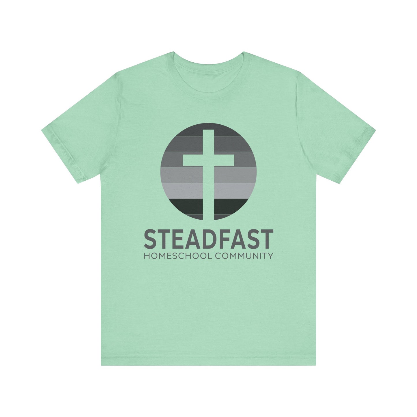 Steadfast Unisex Jersey Tee with Isaiah 26:3 Verse - Grey Logo
