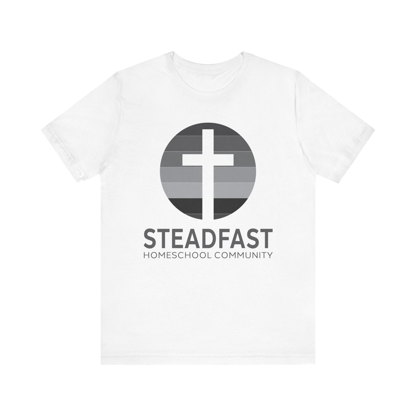 Steadfast Unisex Jersey Tee with Isaiah 26:3 Verse - Grey Logo