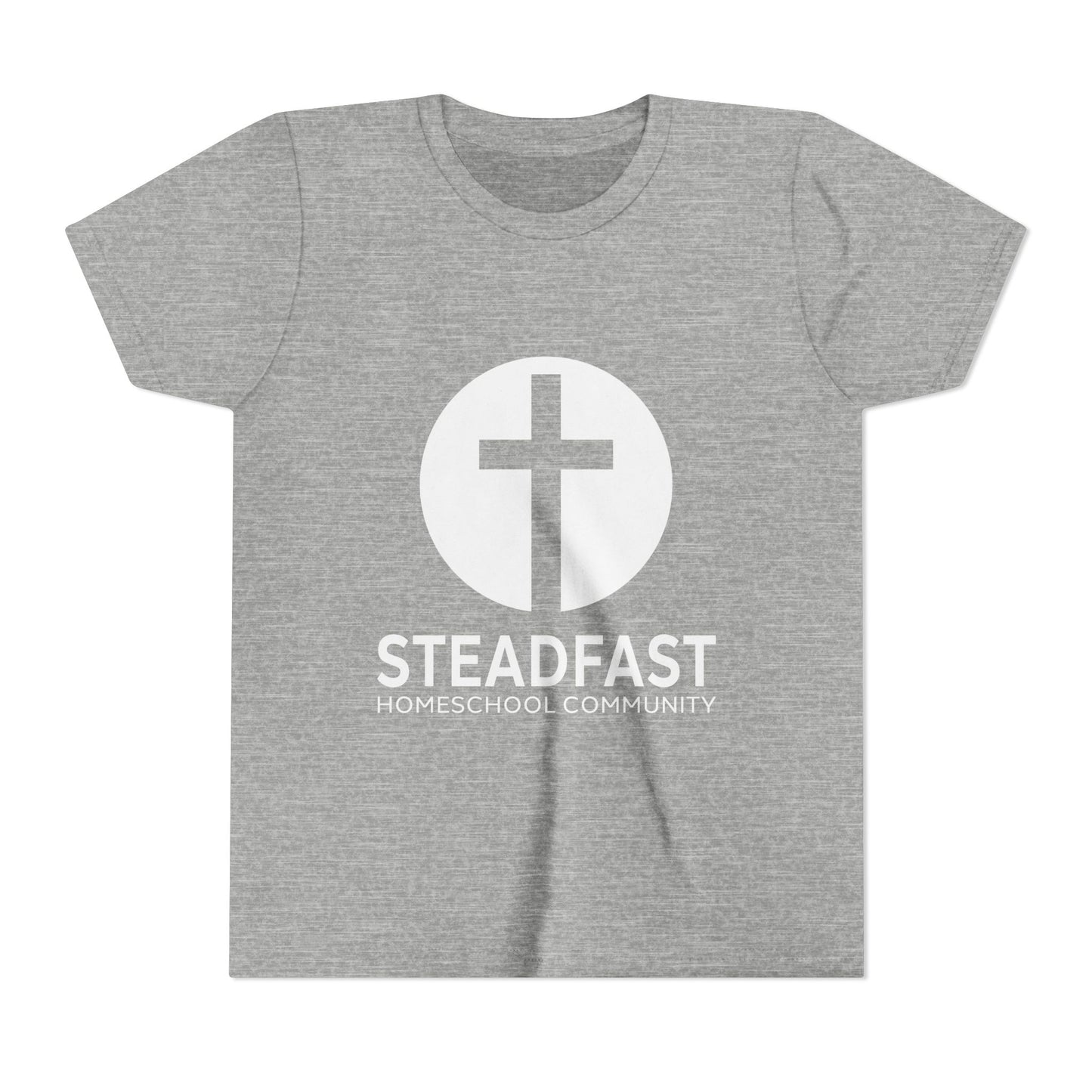 Kid's Steadfast Unisex Jersey Tee with Isaiah 26:3 Verse - White Logo