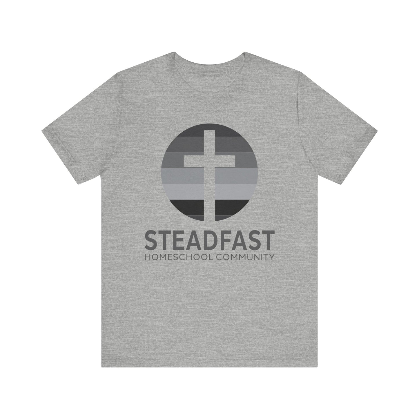 Steadfast Unisex Jersey Tee with Isaiah 26:3 Verse - Grey Logo