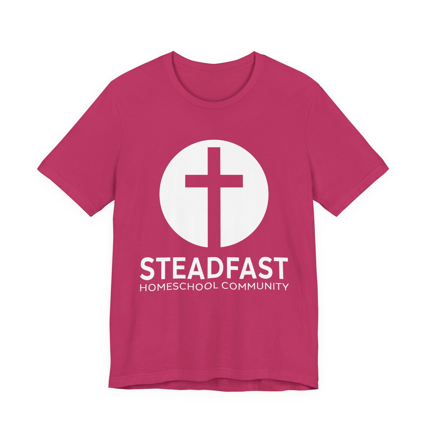 Steadfast Unisex Jersey Tee with Isaiah 26:3 Verse - White Logo