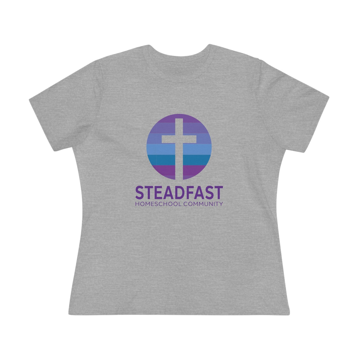 Women's Steadfast Unisex Jersey Tee with Isaiah 26:3 Verse - Purple Logo