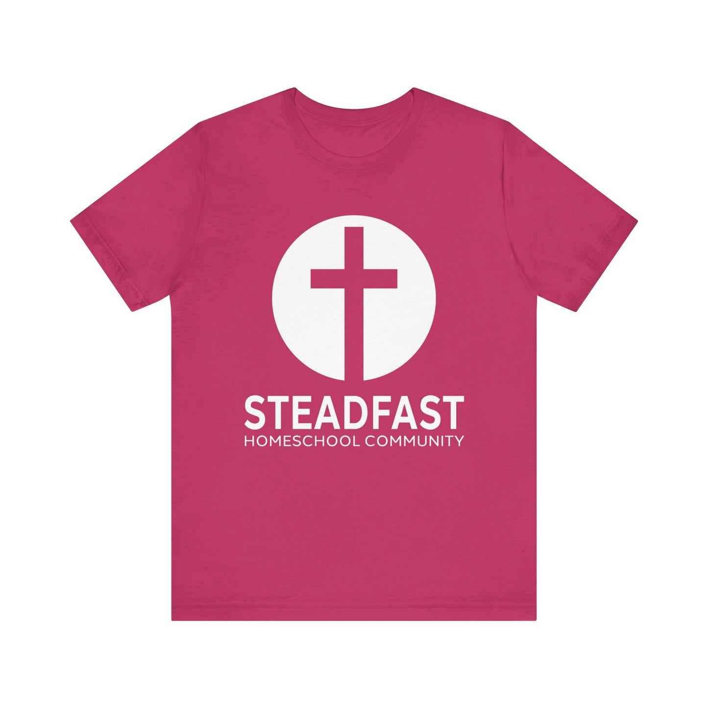 Steadfast Unisex Jersey Tee with Isaiah 26:3 Verse - White Logo