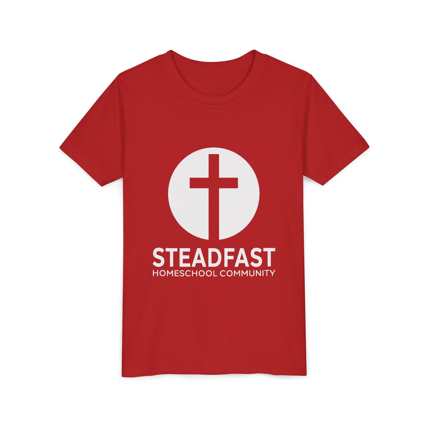 Kid's Steadfast Unisex Jersey Tee with Isaiah 26:3 Verse - White Logo