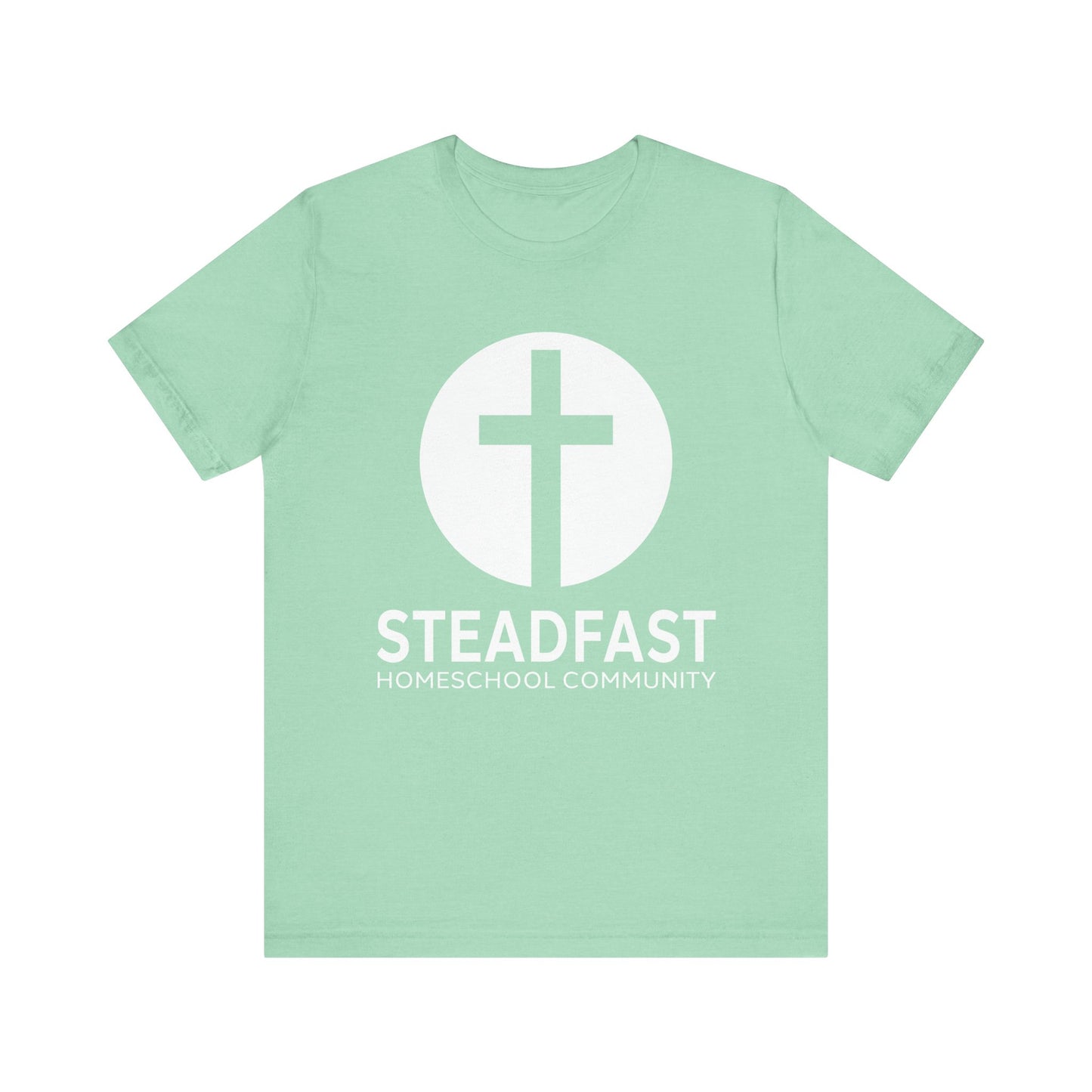 Steadfast Unisex Jersey Tee with Isaiah 26:3 Verse - White Logo