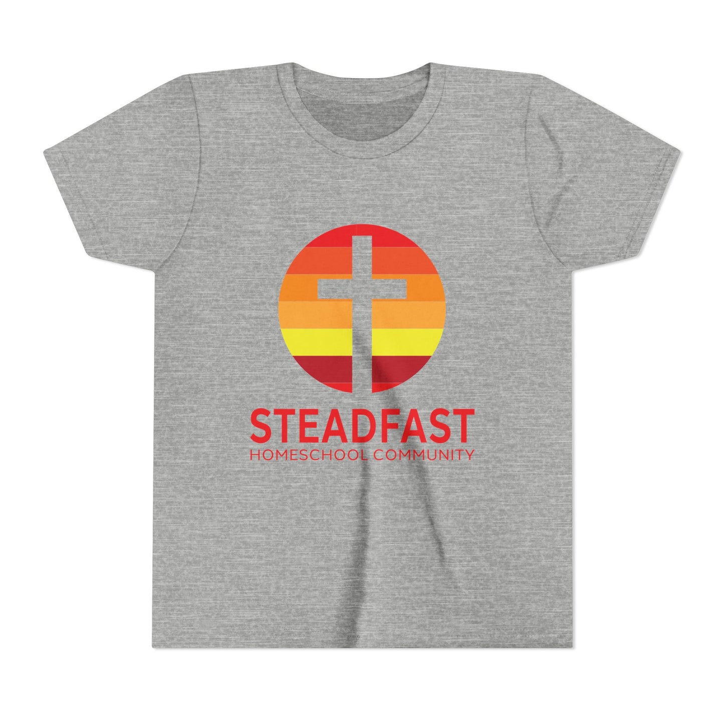 Kid's Steadfast Unisex Jersey Tee with Isaiah 26:3 Verse - Red Logo
