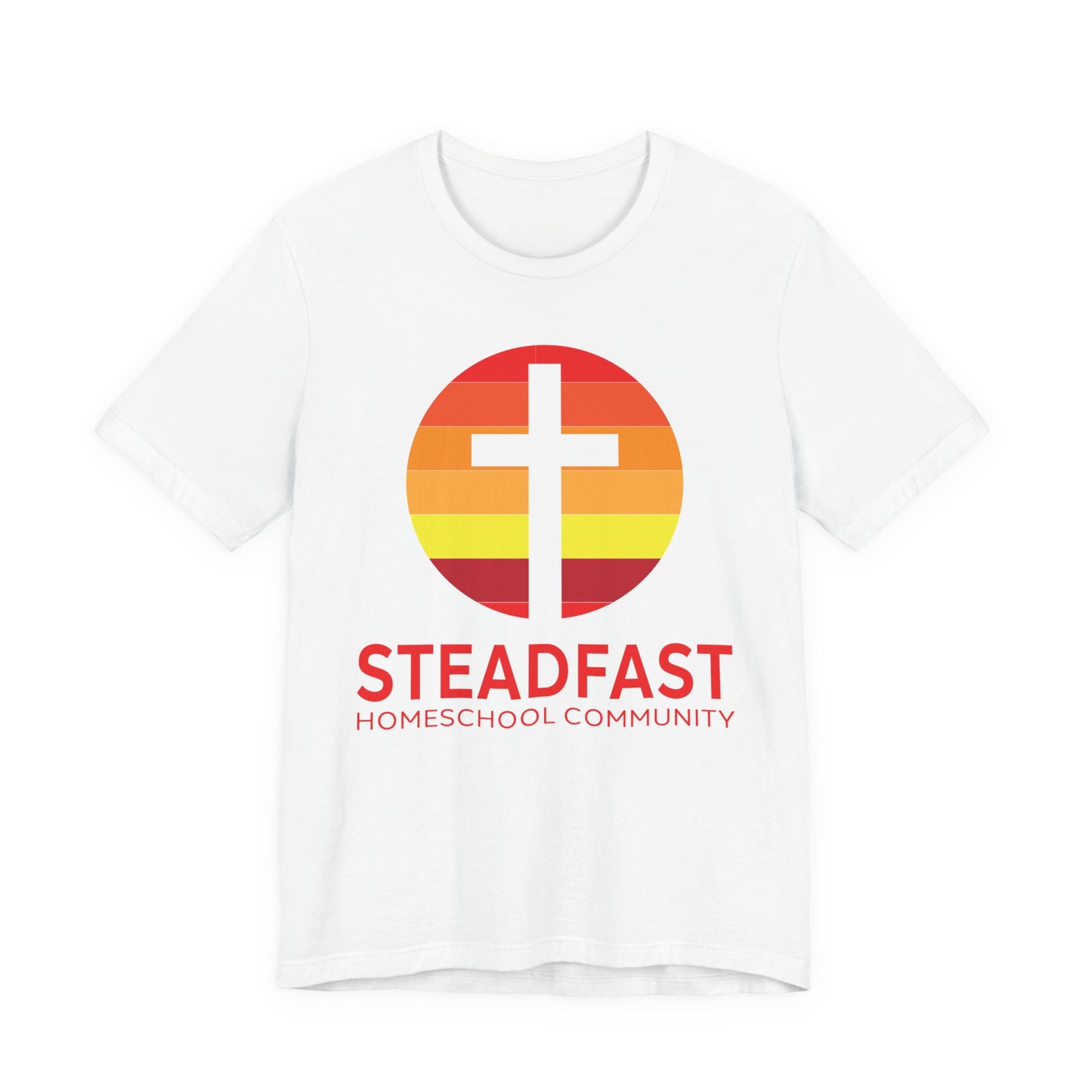 Steadfast Unisex Jersey Tee with Isaiah 26:3 Verse - Red Logo
