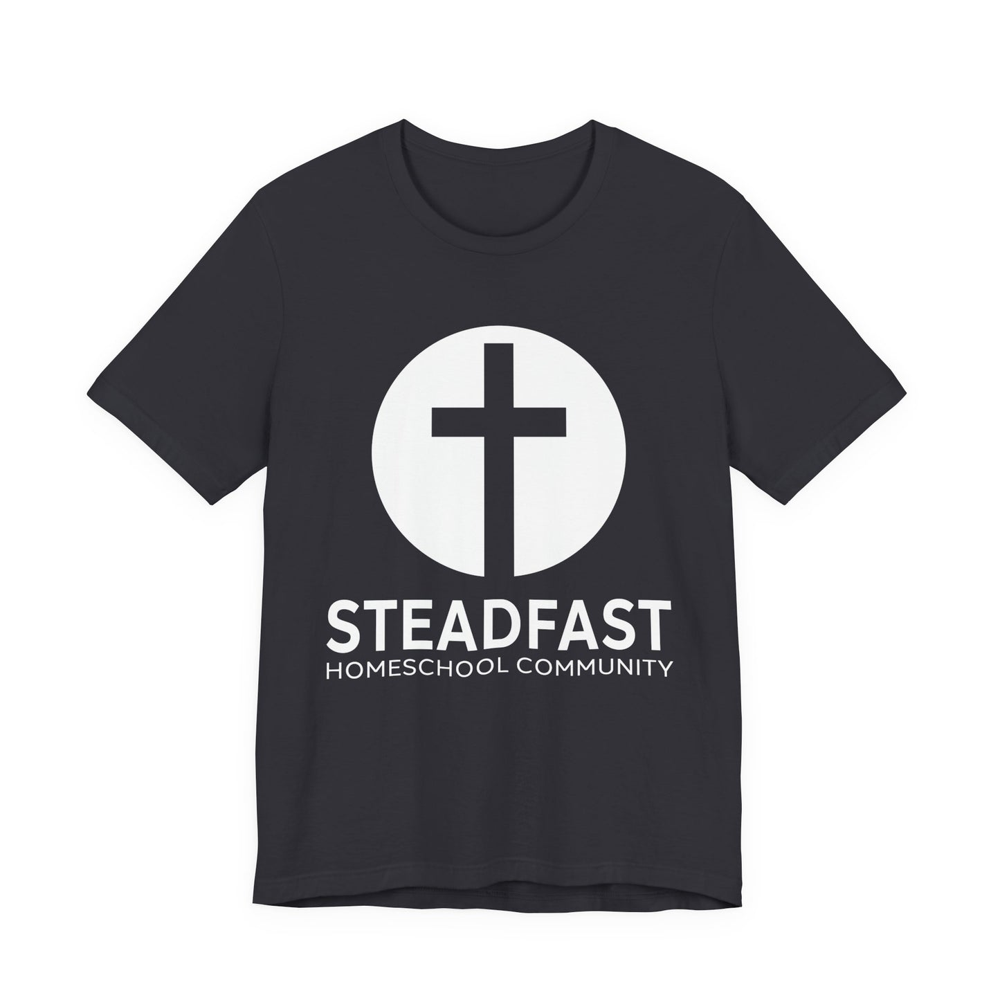 Steadfast Unisex Jersey Tee with Isaiah 26:3 Verse - White Logo