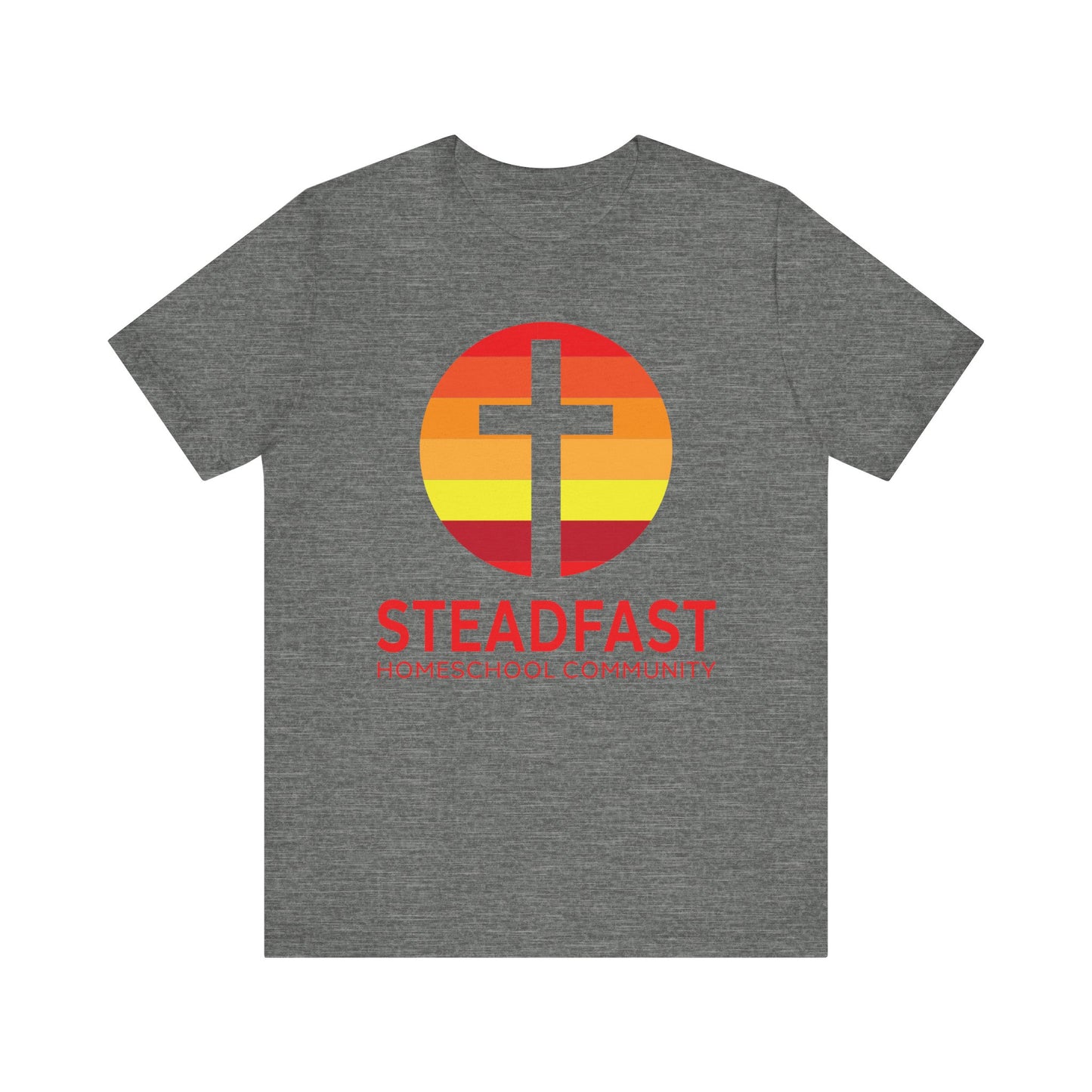 Steadfast Unisex Jersey Tee with Isaiah 26:3 Verse - Red Logo