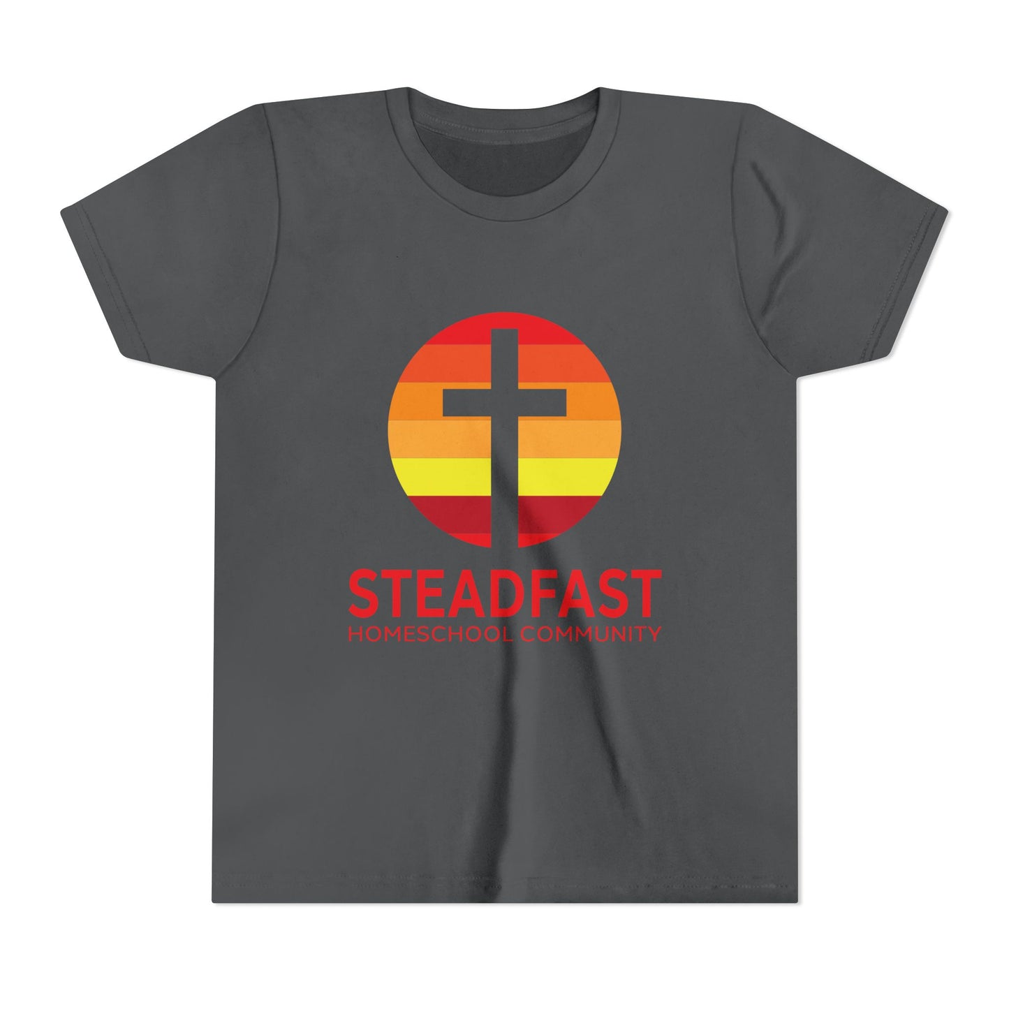 Kid's Steadfast Unisex Jersey Tee with Isaiah 26:3 Verse - Red Logo