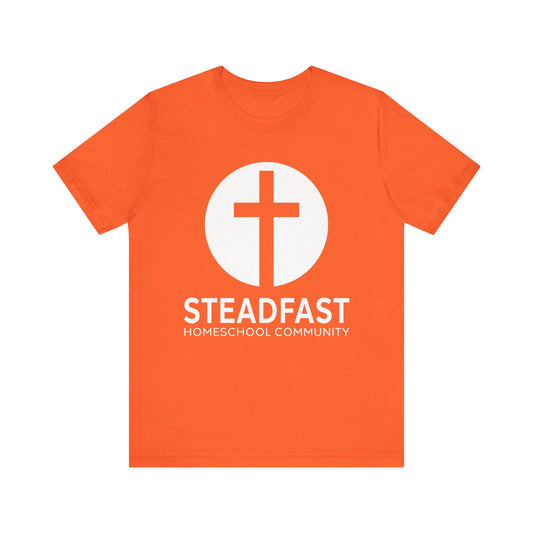 Steadfast Unisex Jersey Tee with Isaiah 26:3 Verse - White Logo